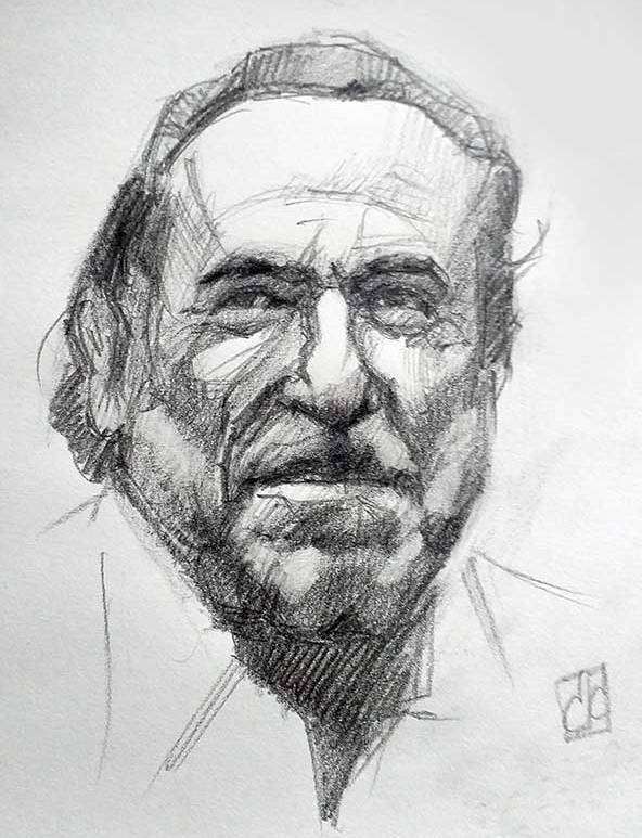 Retrato Charles Bukowski grafito