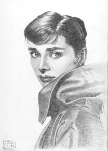 Retrato Audrey Hepburn dibujo