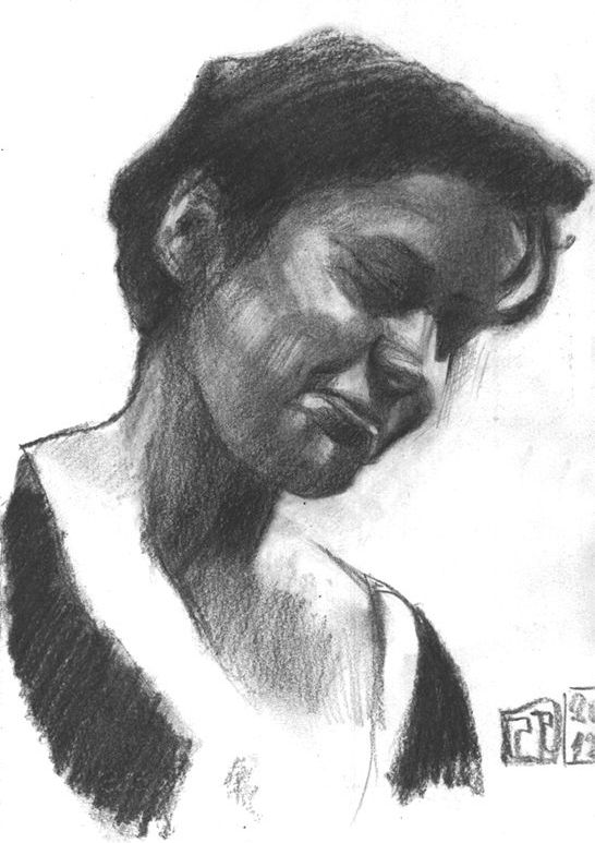 Retrato-mujer-carboncillo