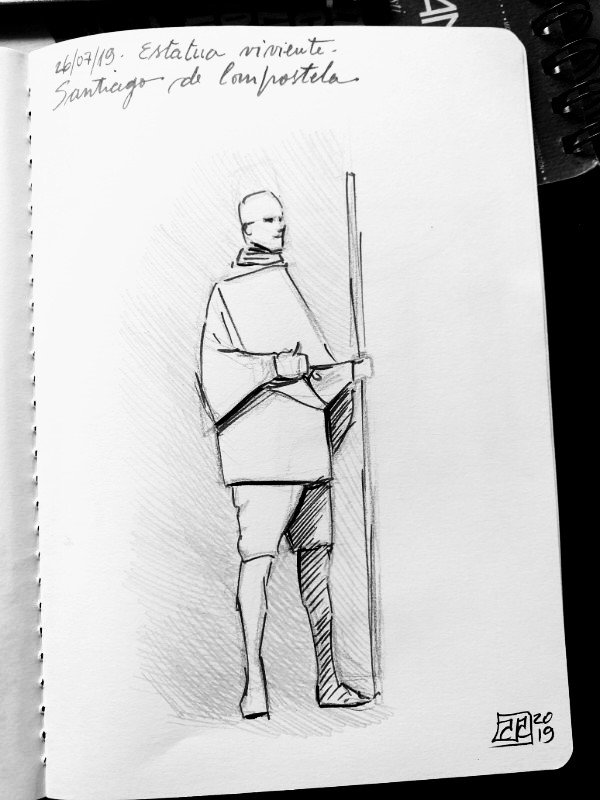 Dibujo estatua viviente.