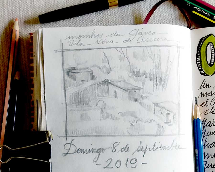 Boceto grafito molinos