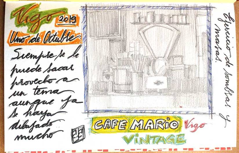 Dibujo balanza cafe Mario
