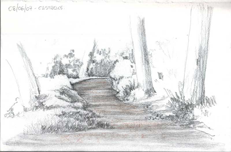 dibujo camino grafito