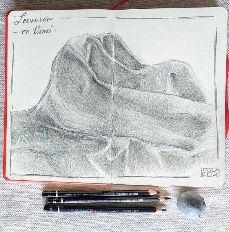 Dibujo pañpo, grafito.