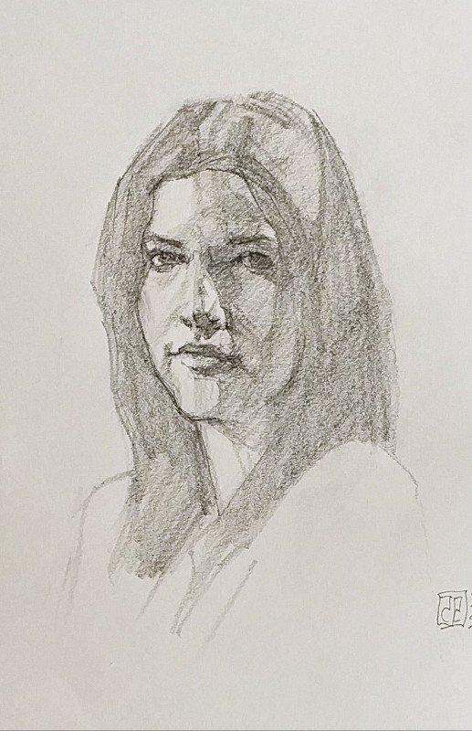 Retrato chica grafito