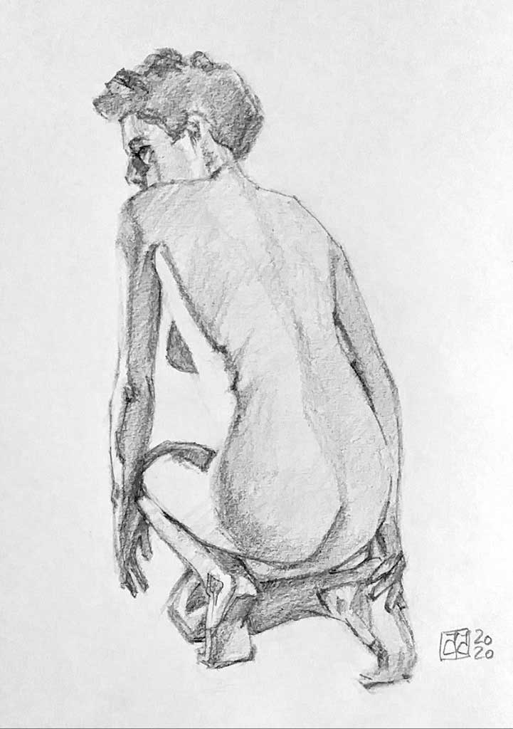 Dibujo grafito desnudo