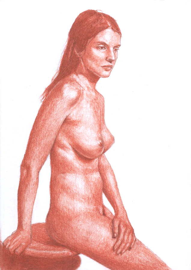 Dibujo desnudo sanguina 03