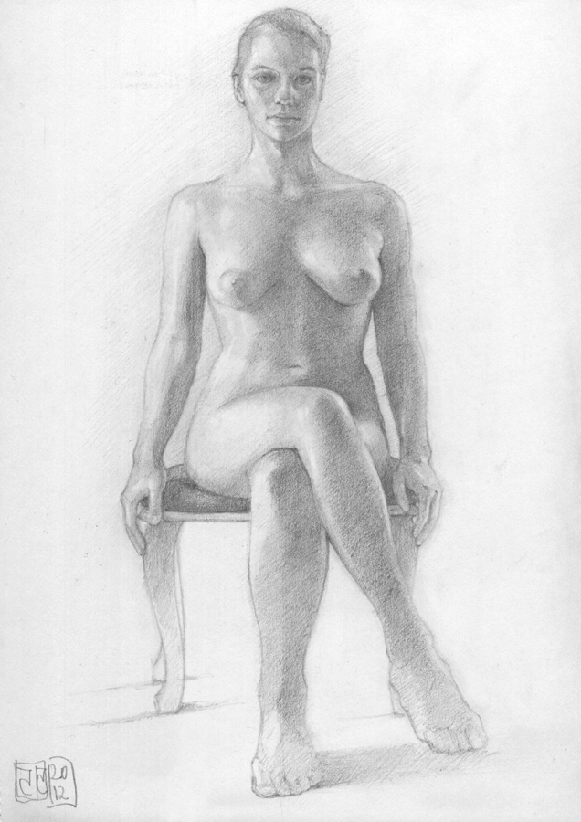 Dibujo desnudo grafito 04