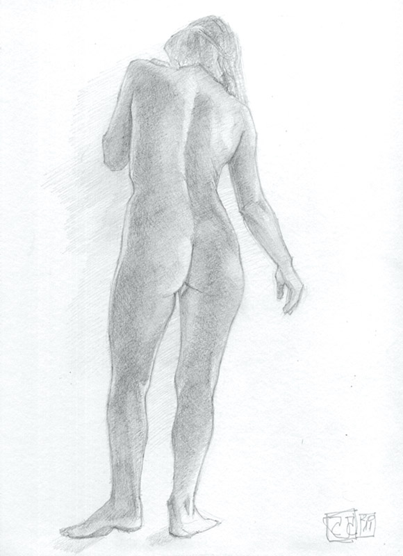 Dibujo desnudo grafito 10