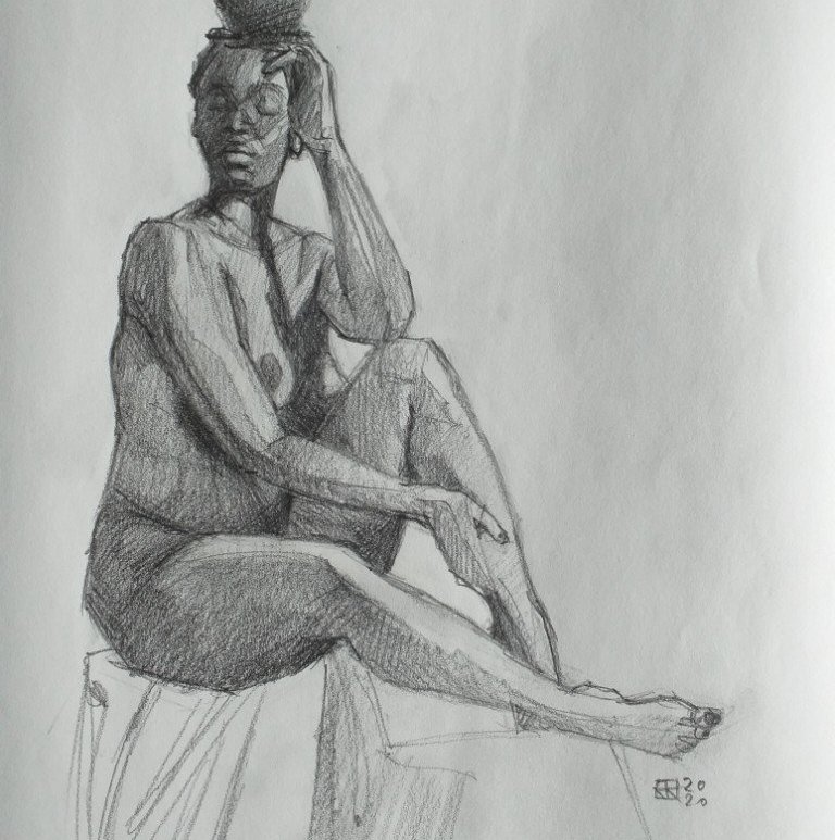 Dibujo desnudo mujer